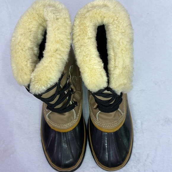 SOREL Men’s Caribou Fleece-trimmed Nubuck and Rubber Snow Boots 11 - Picture 4 of 15